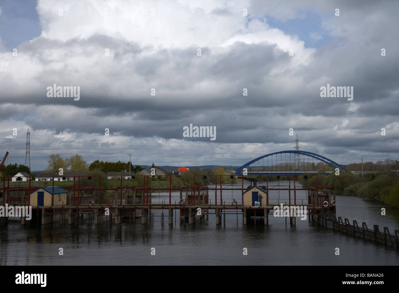 lough neagh fishermans cooperative eel fisheries on the river bann toomebridge county antrim northern ireland uk Stock Photo