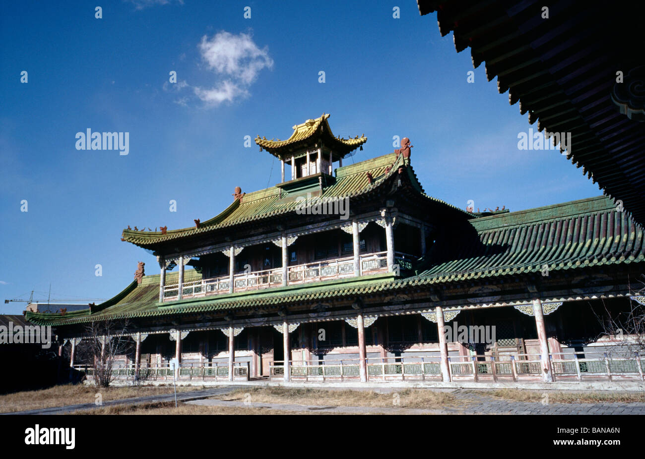 Oct 16, 2006 - One of the six temples at the Winter Palace of Bogd Khaan in the Mongolian capital of Ulaan-Baatar Stock Photo
