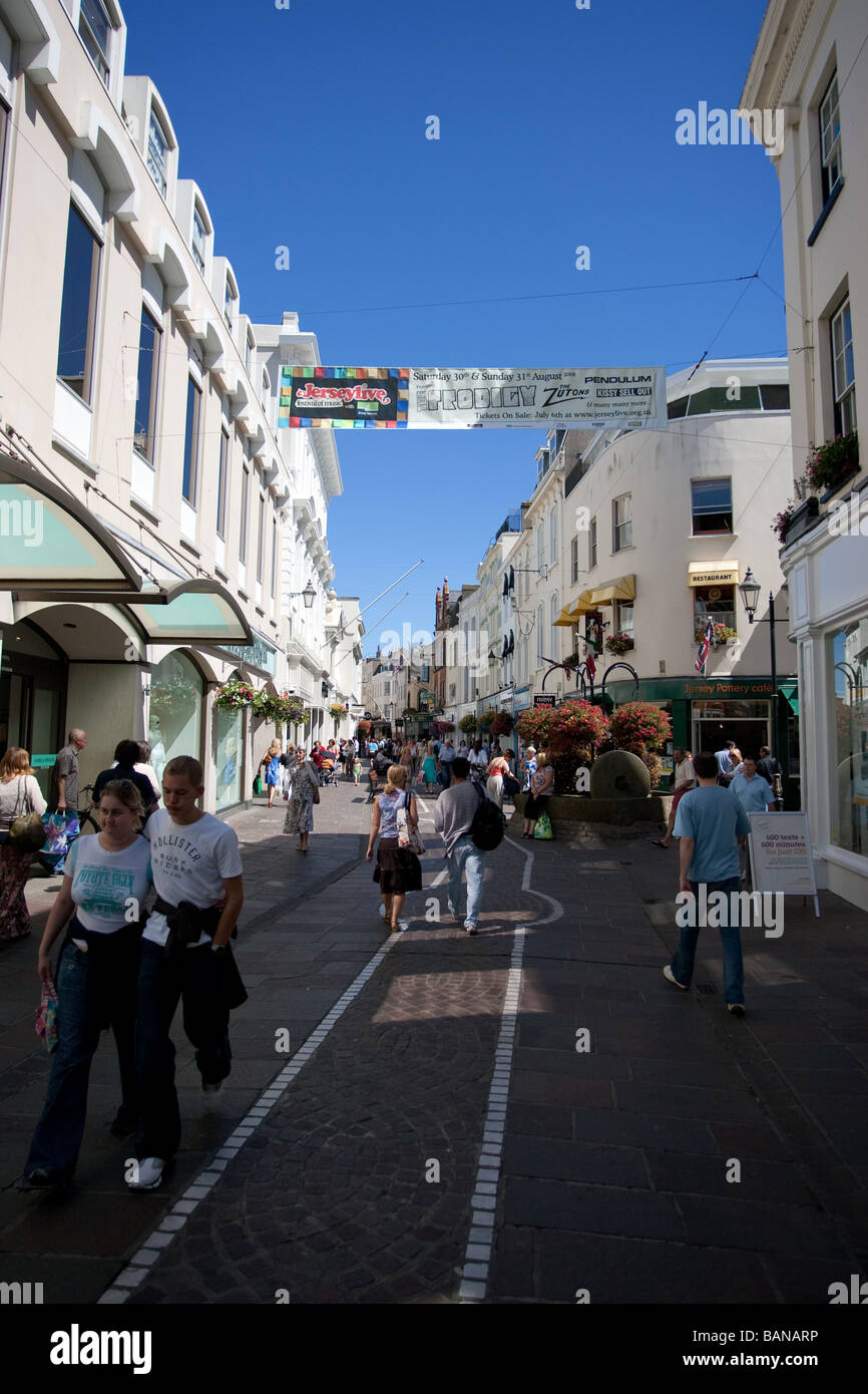 Shopping centre of St Helier capital of 