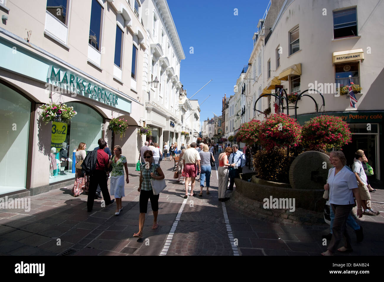 Shopping centre of St Helier capital of 