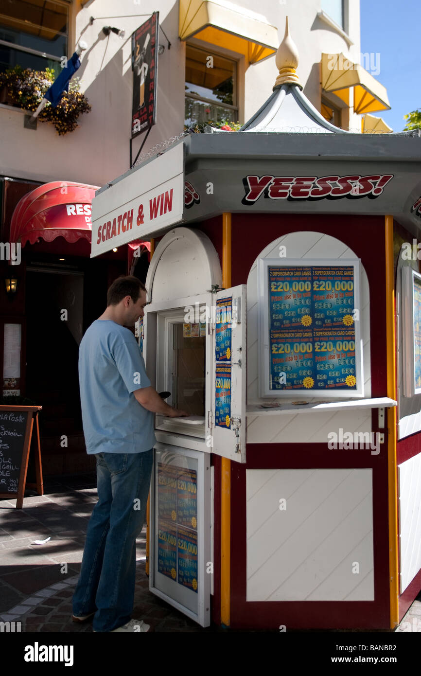 Jersey Lottery booth in St Helier Stock Photo Alamy