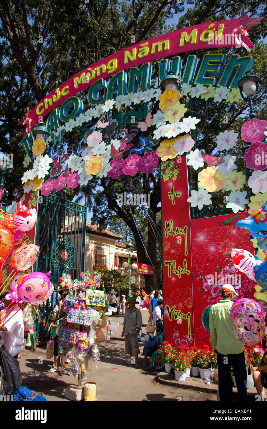 Entrance to the Saigon Zoo and Botanical Gardens in Ho Chi Minh City Vietnam Stock Photo