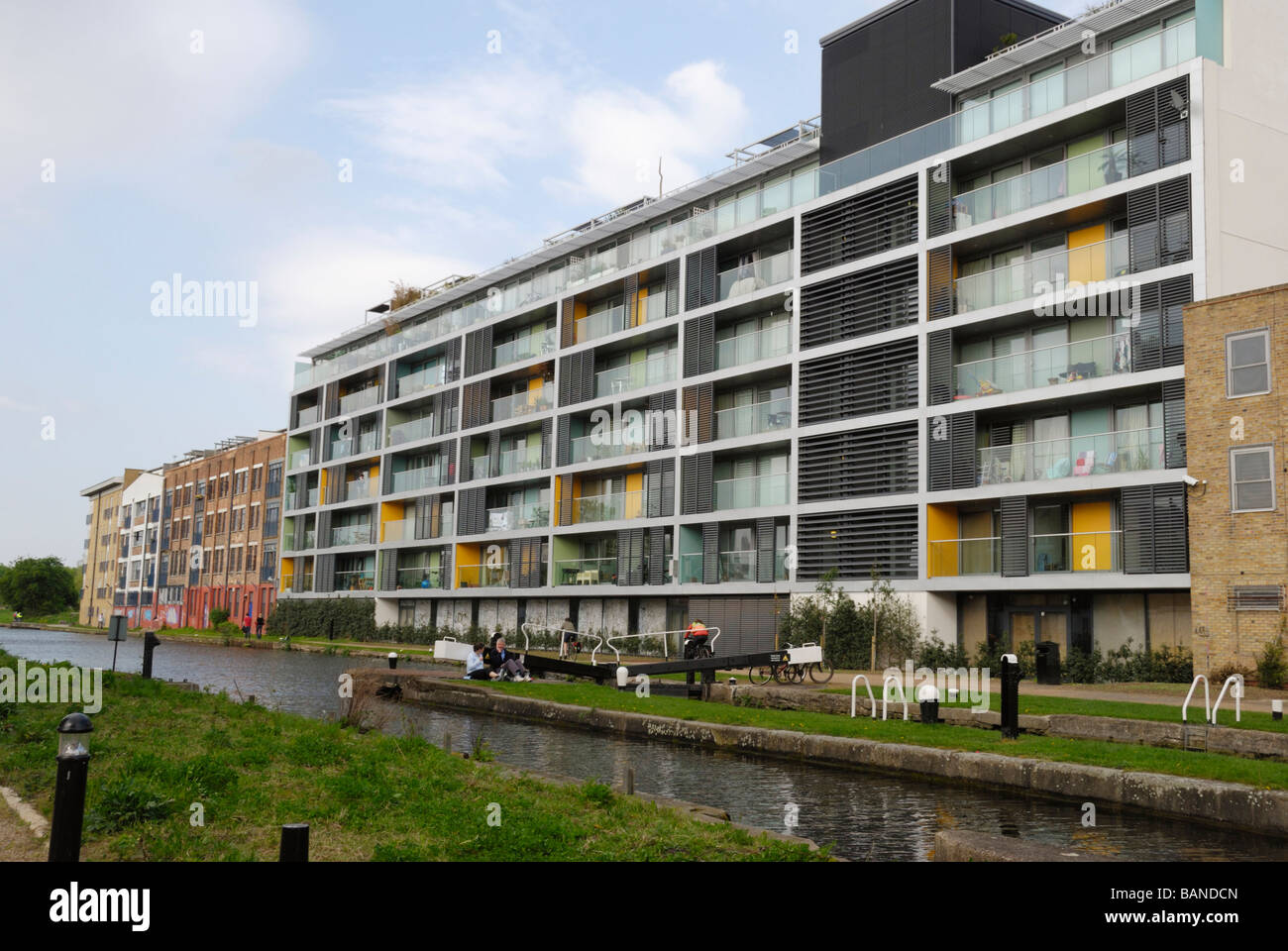 Canal side residential development hires stock photography and images
