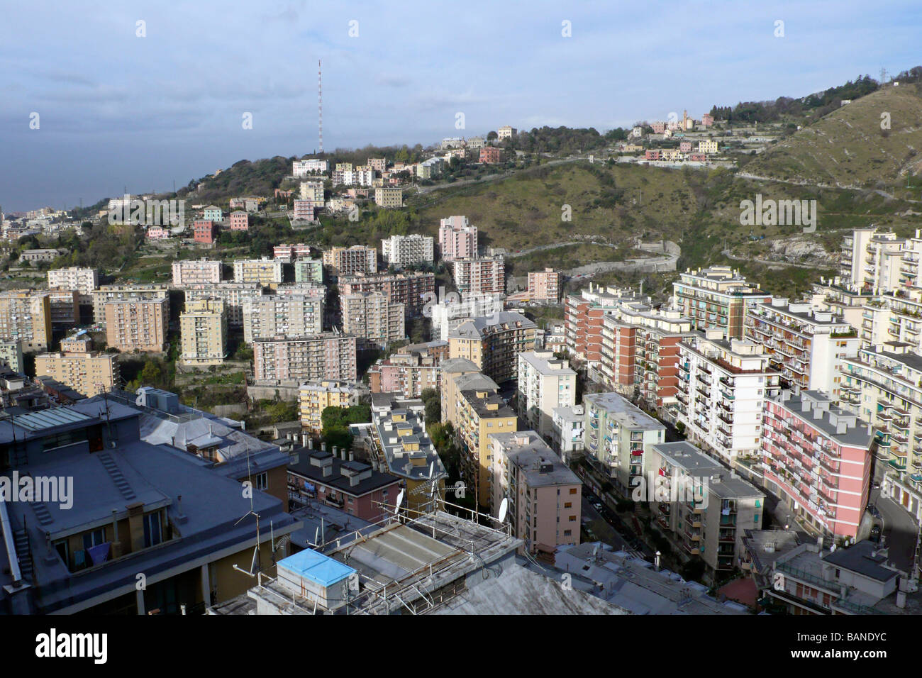 Western suburbs of Genoa Italy Stock Photo Alamy