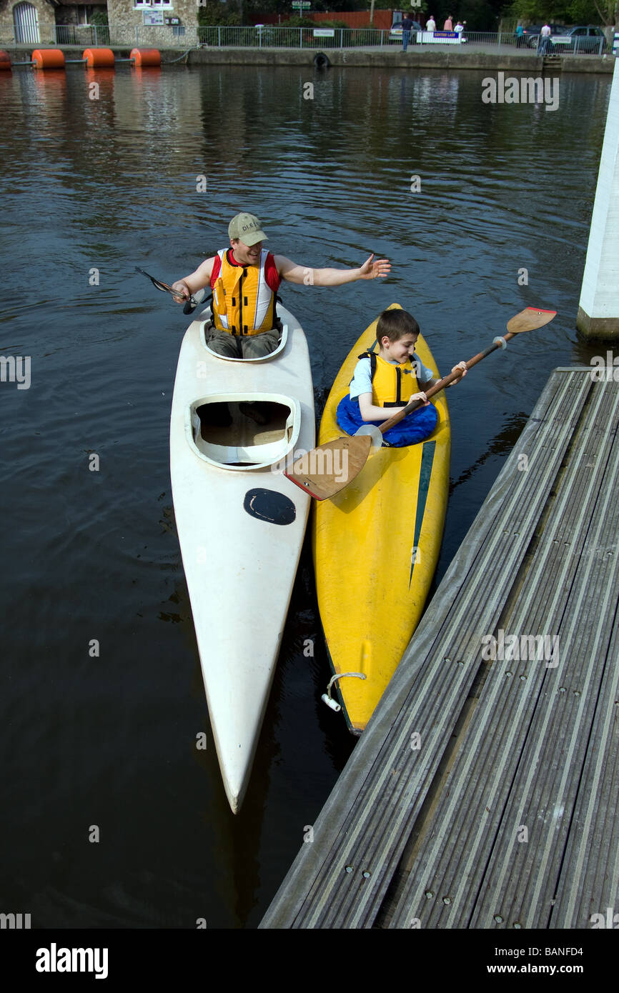 family canoeing canoeists kayak learning happy out allington river