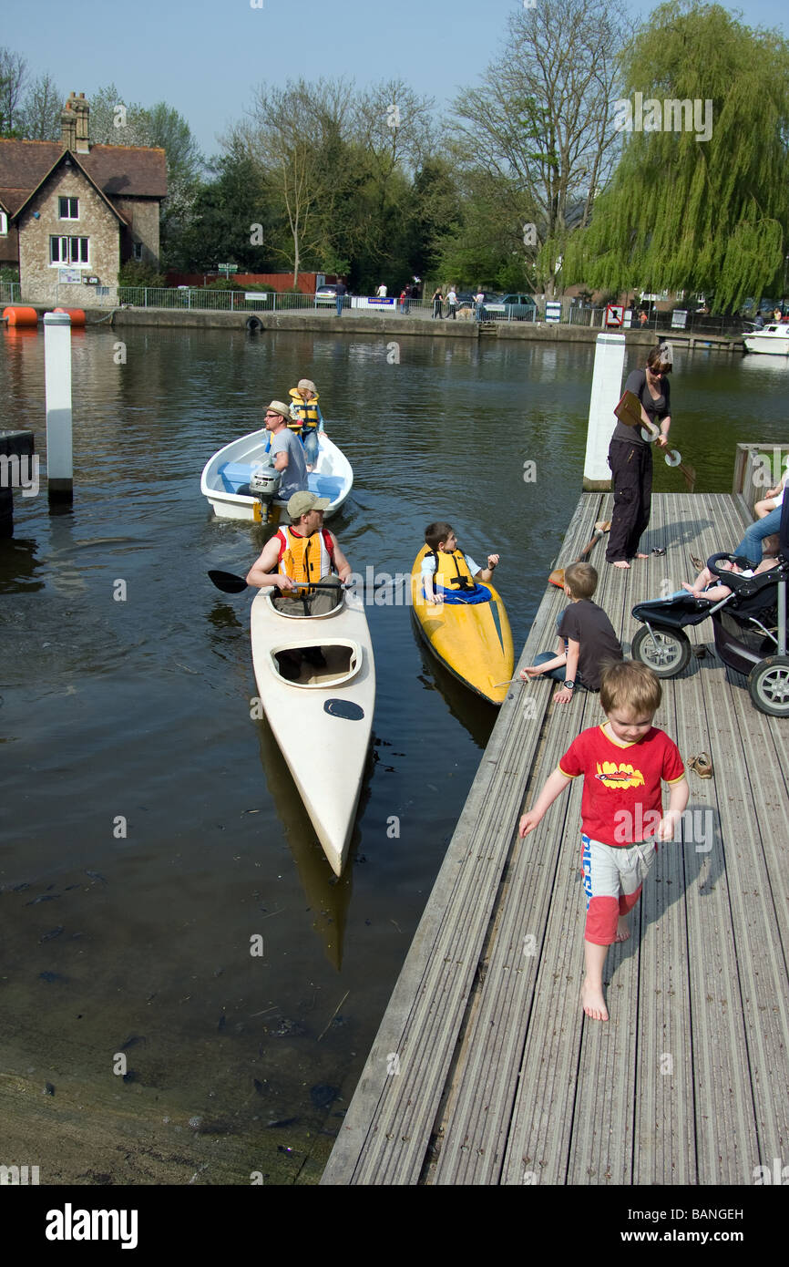 family canoeing canoeists kayak learning happy out allington river