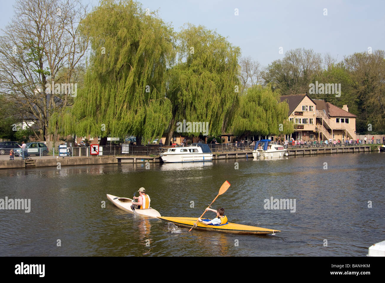 family canoeing canoeists kayak learning happy out allington river