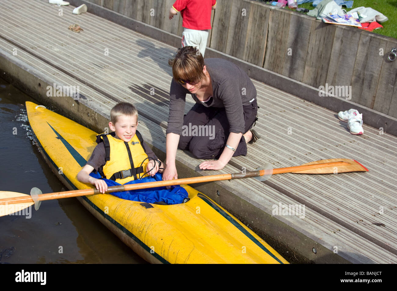 family canoeing canoeists kayak learning happy out allington river