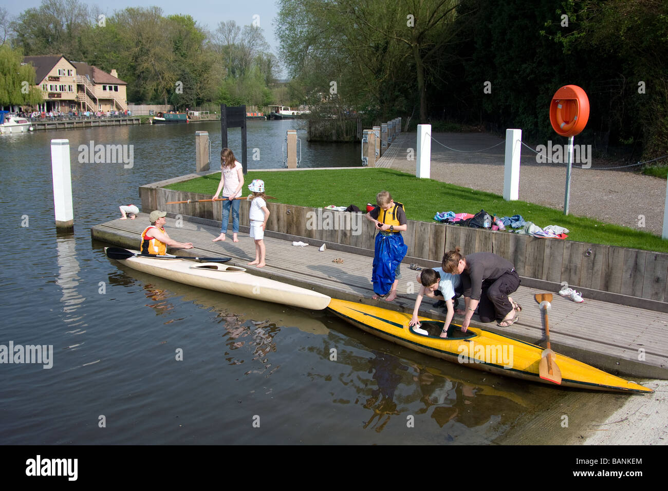family canoeing canoeists kayak learning happy out allington river