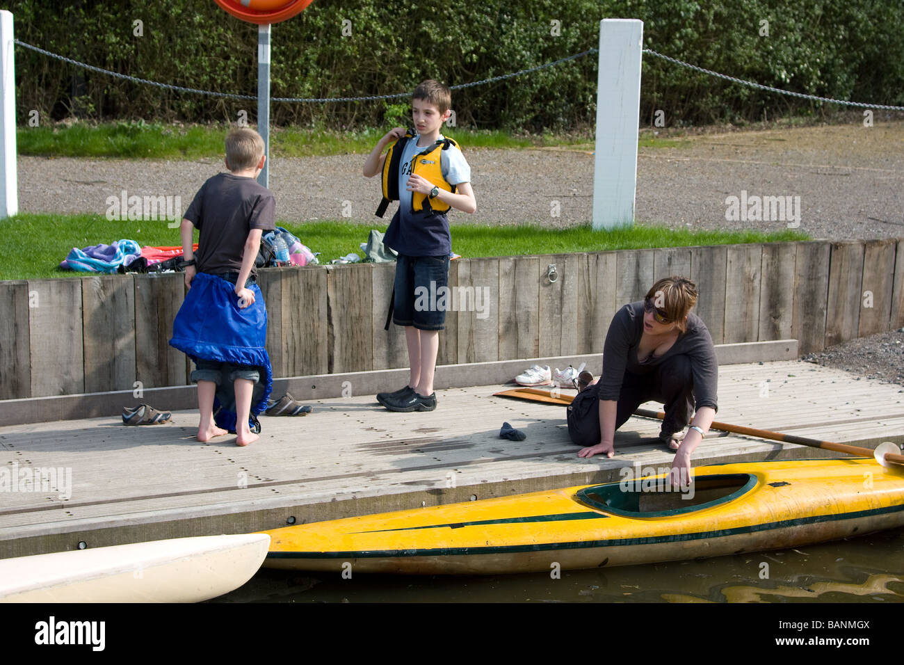 family canoeing canoeists kayak learning happy out allington river