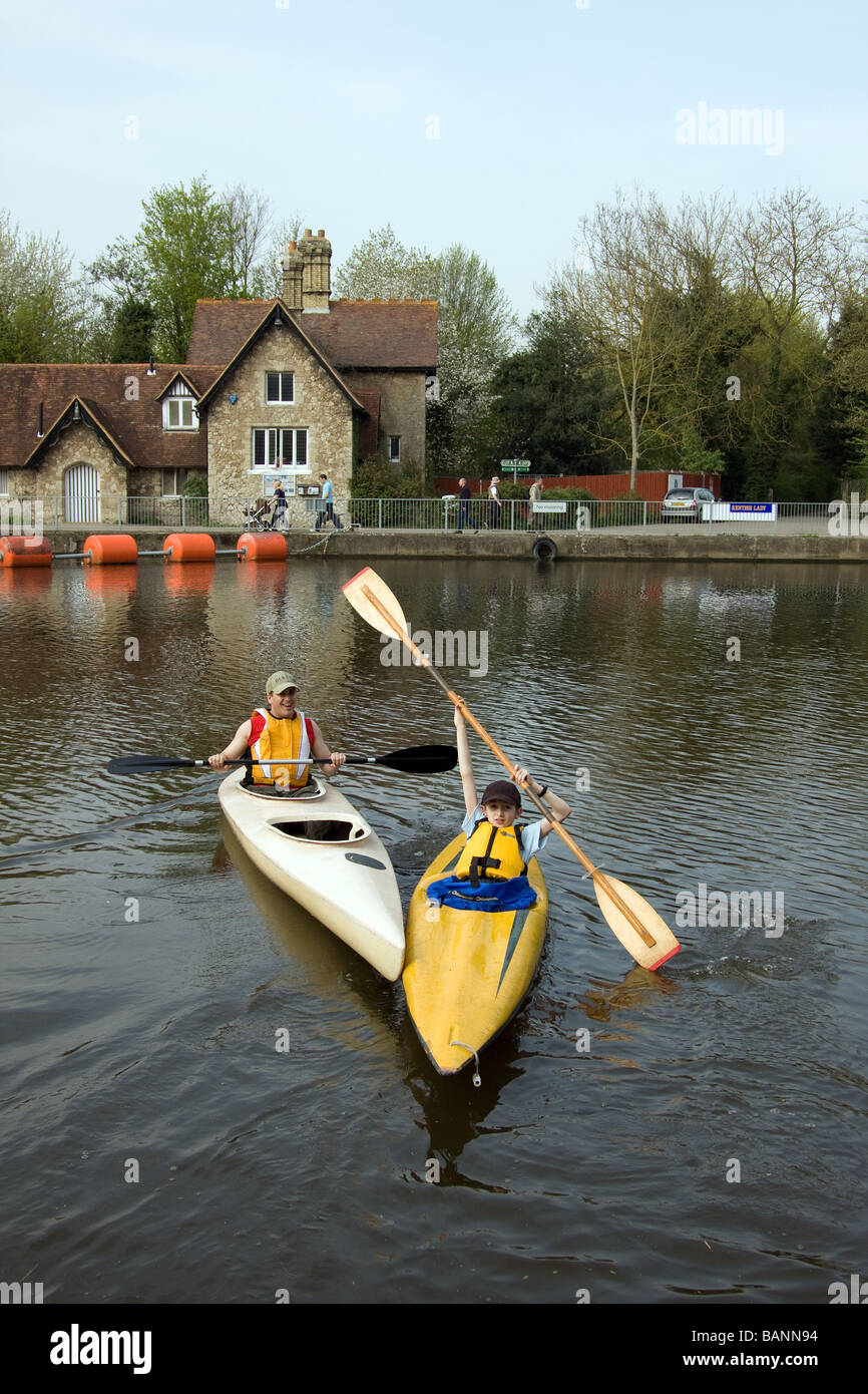 family canoeing canoeists kayak learning happy out allington river