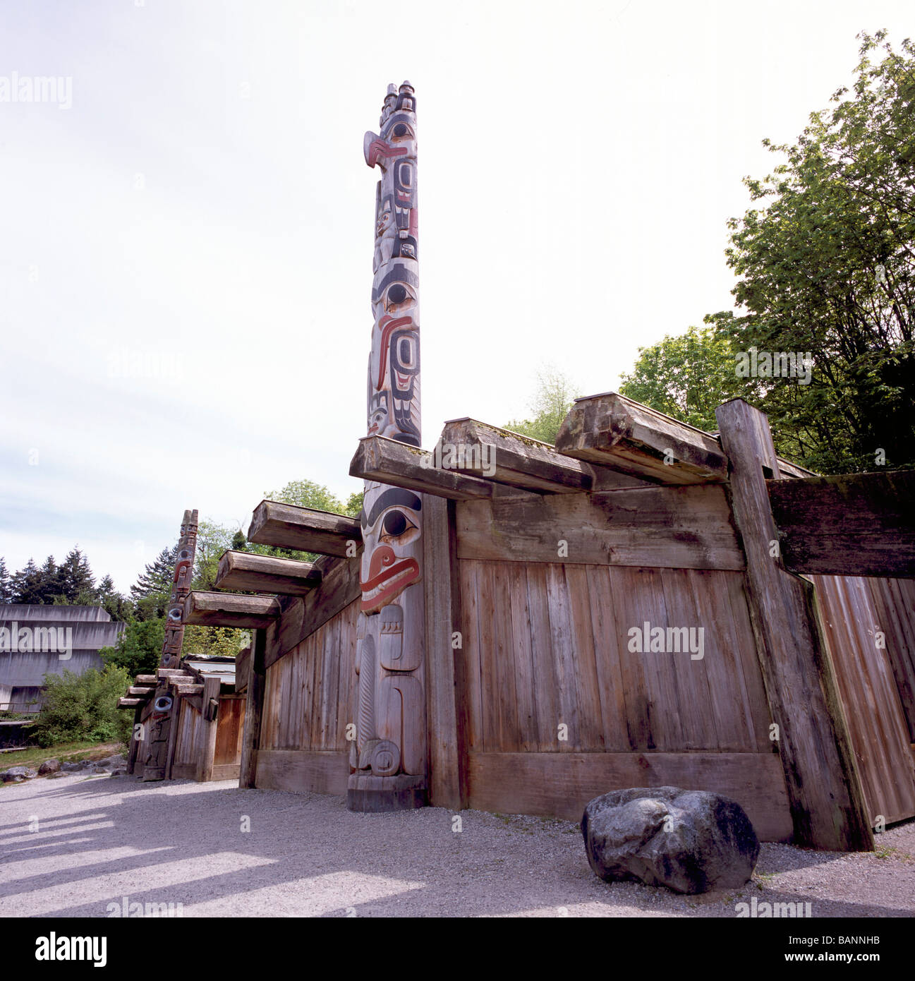 Haida Totem Poles and Plank Houses at Museum of Anthropology
