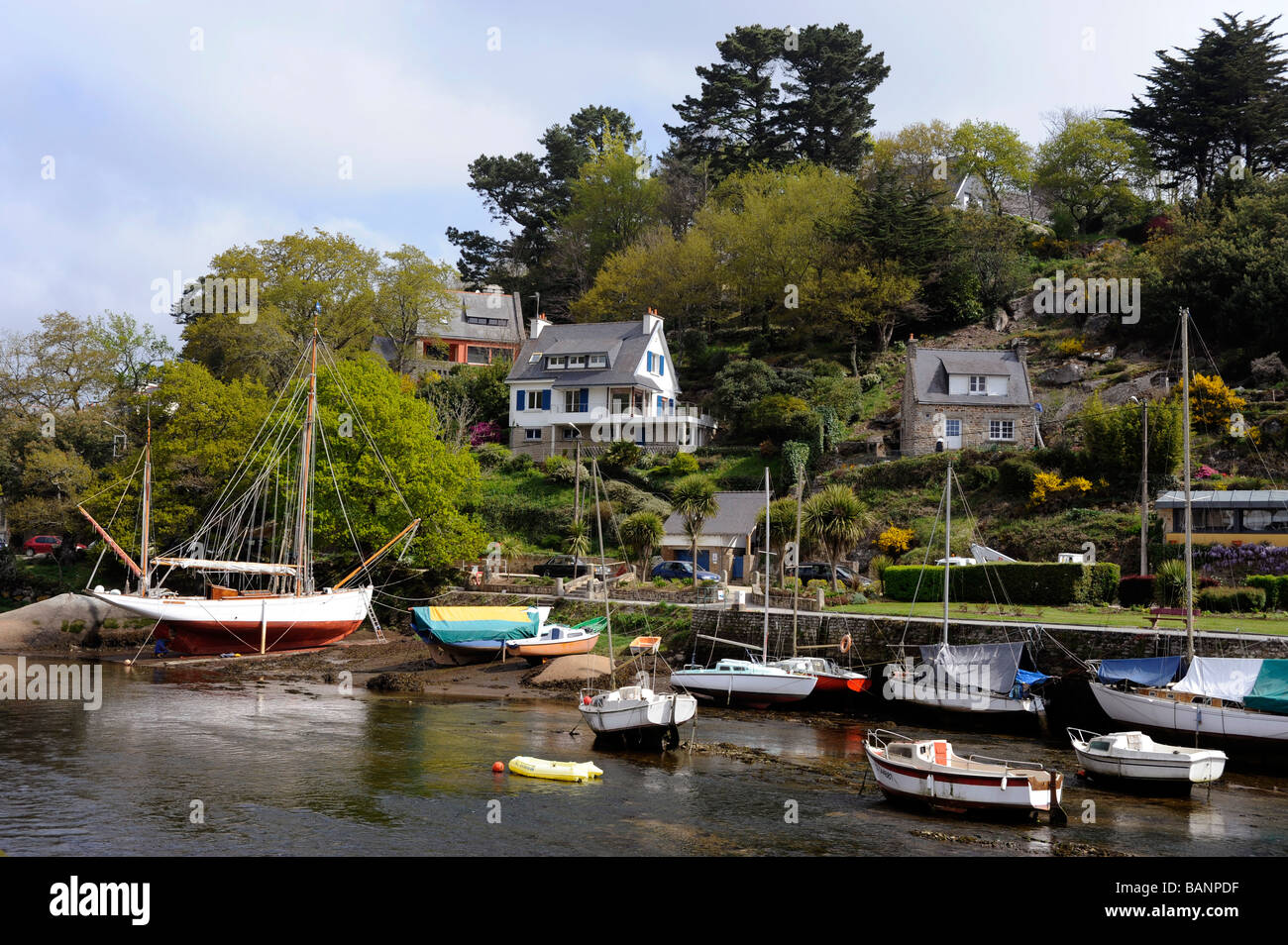 Minahouet II in Aven river at PontAven harbour Finistere Brittany
