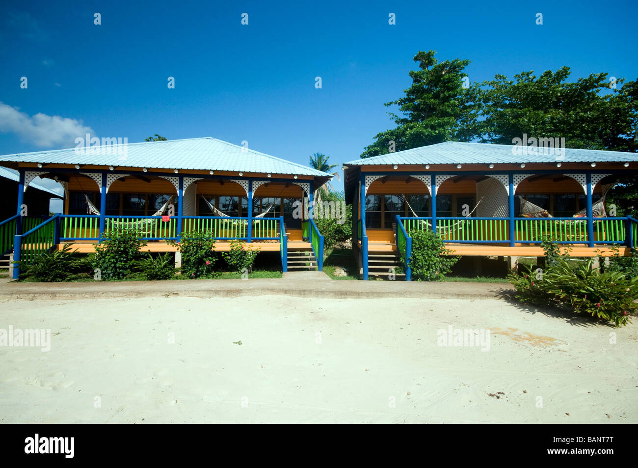 Corn Island Nicaragua hotel private cabanas with hammocks beachfront