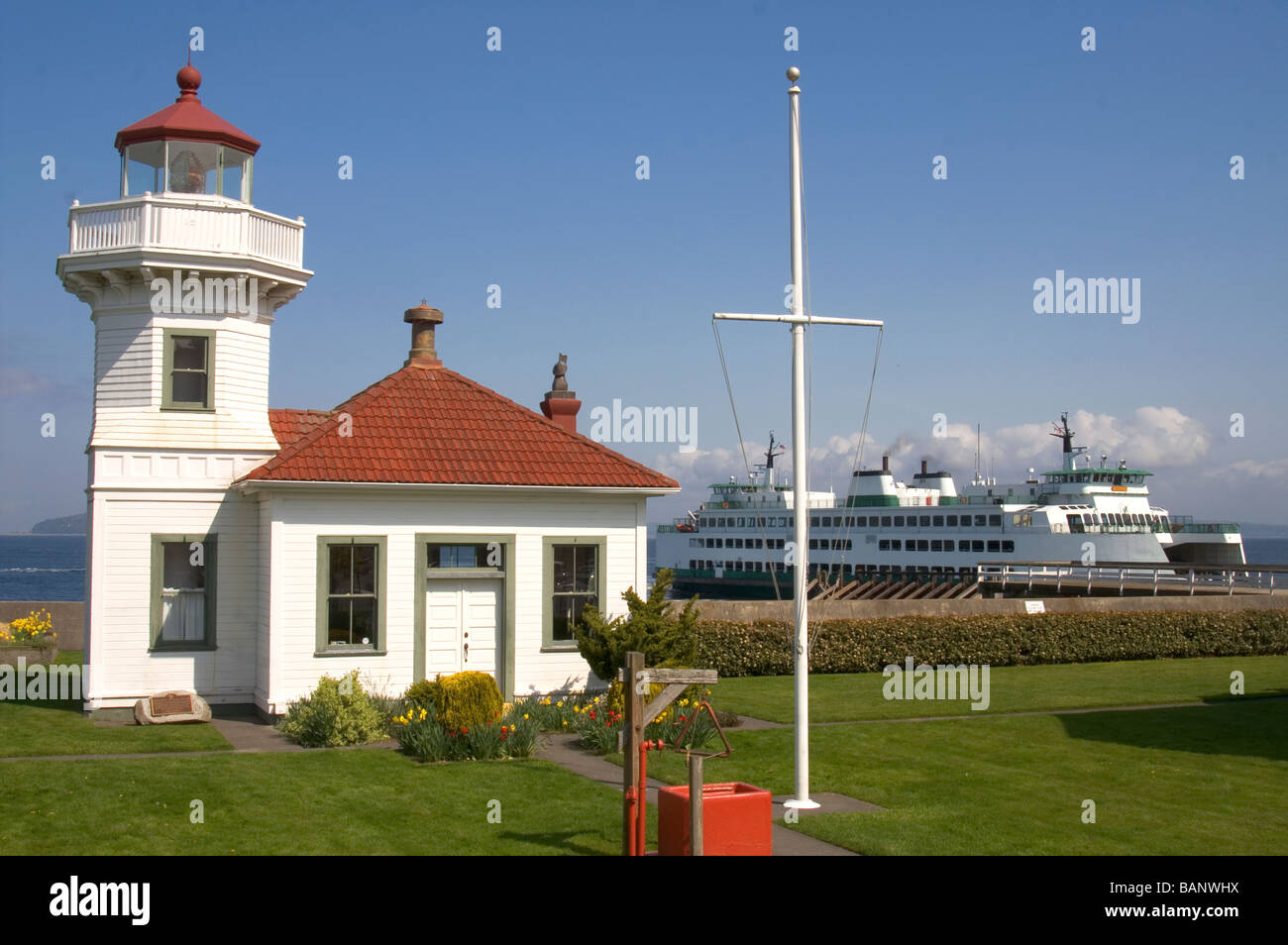 Mukilteo Lighthouse Coast Guard Grounds Edmonds Washington USA United States North America Stock Photo