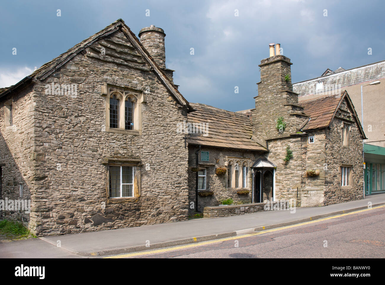 15th century Castle Dairy on Wildman Street, Kendal, Cumbria, England UK Stock Photo