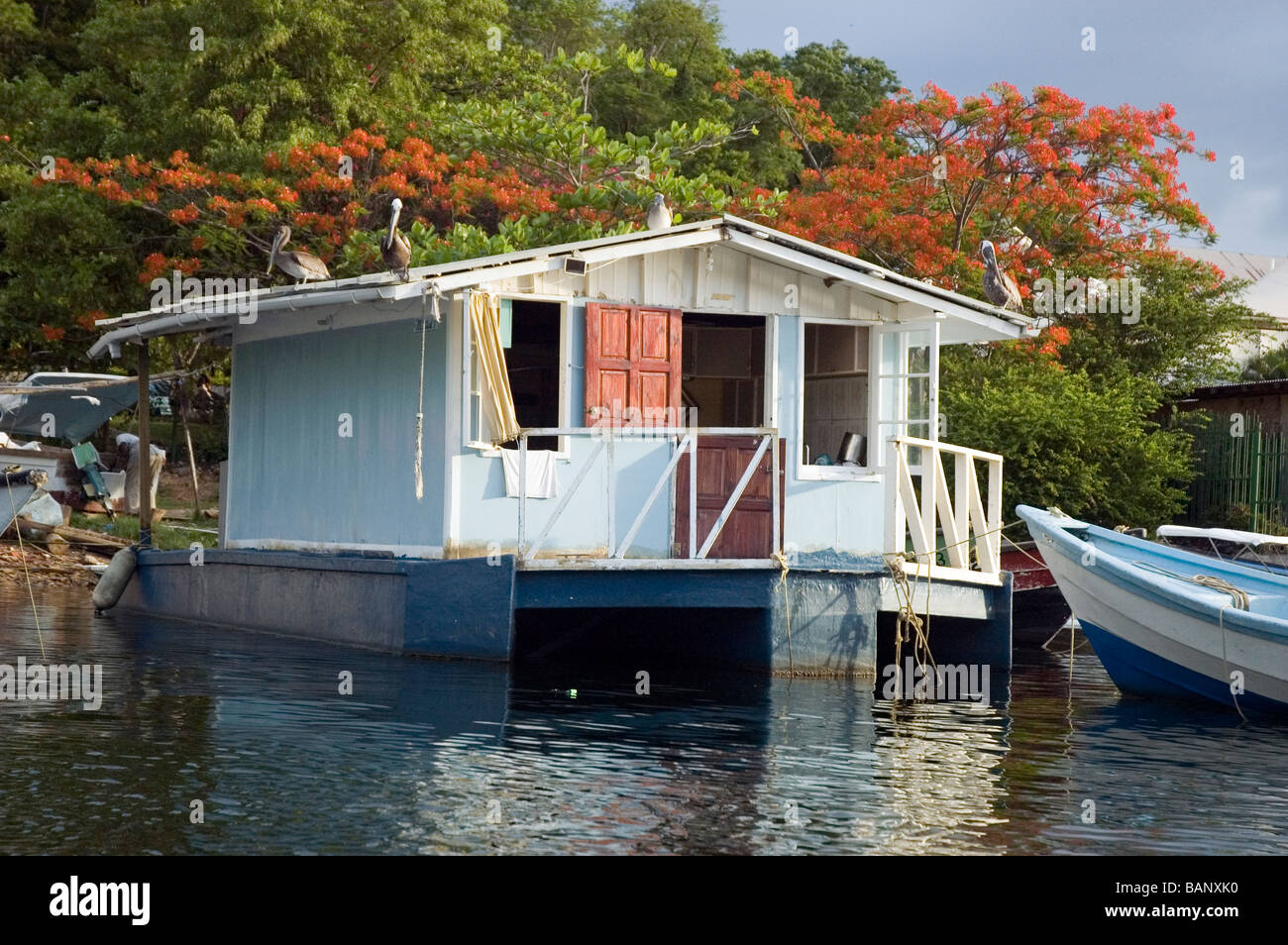 fishing hut in Chaguaramas, Trinidad Stock Photo