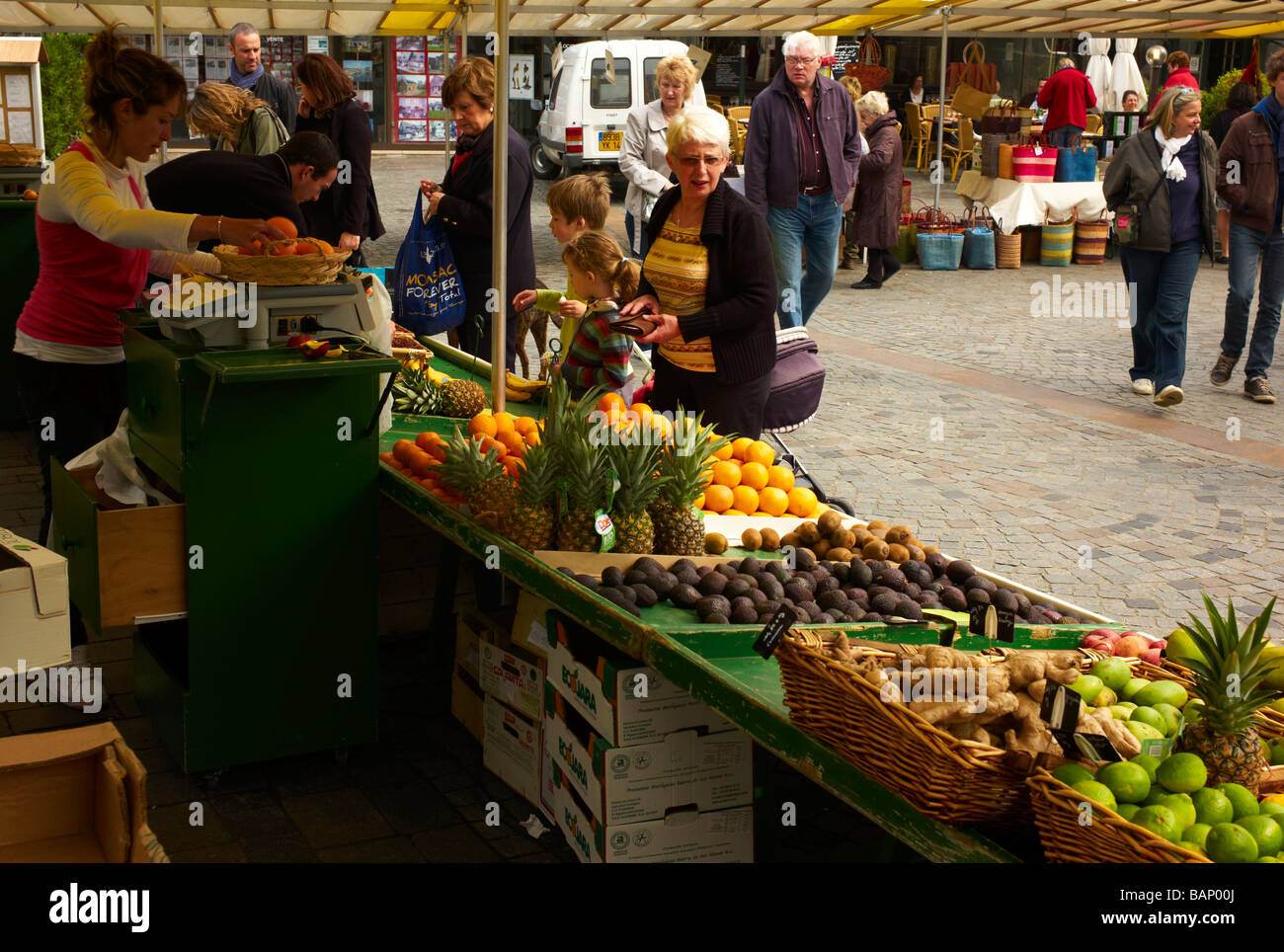 Fruit Market , Honfleur , France Stock Photo Alamy