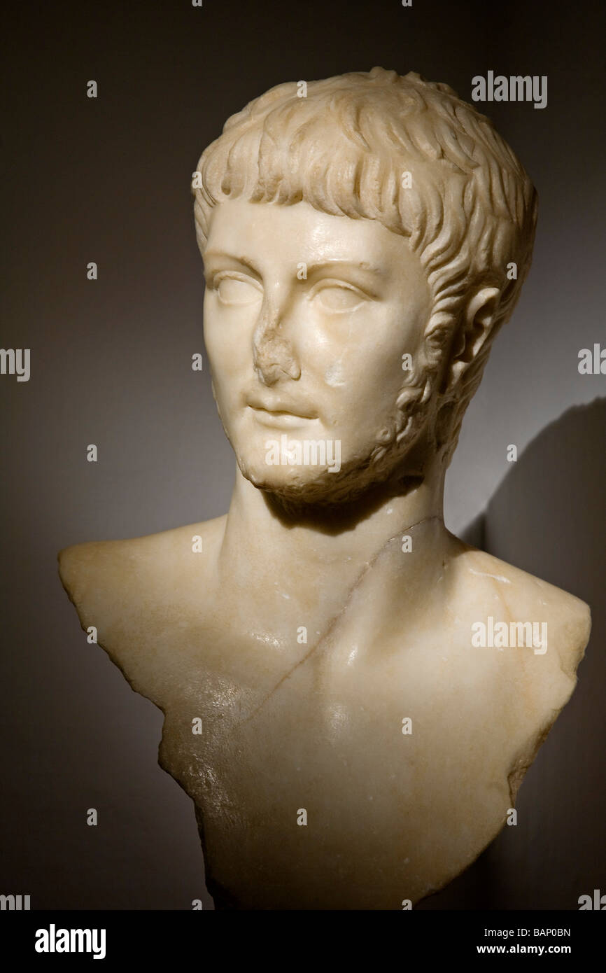 Bust of Nero Germanicus Municipal Museum Antequera Málaga Andalusia Spain Stock Photo