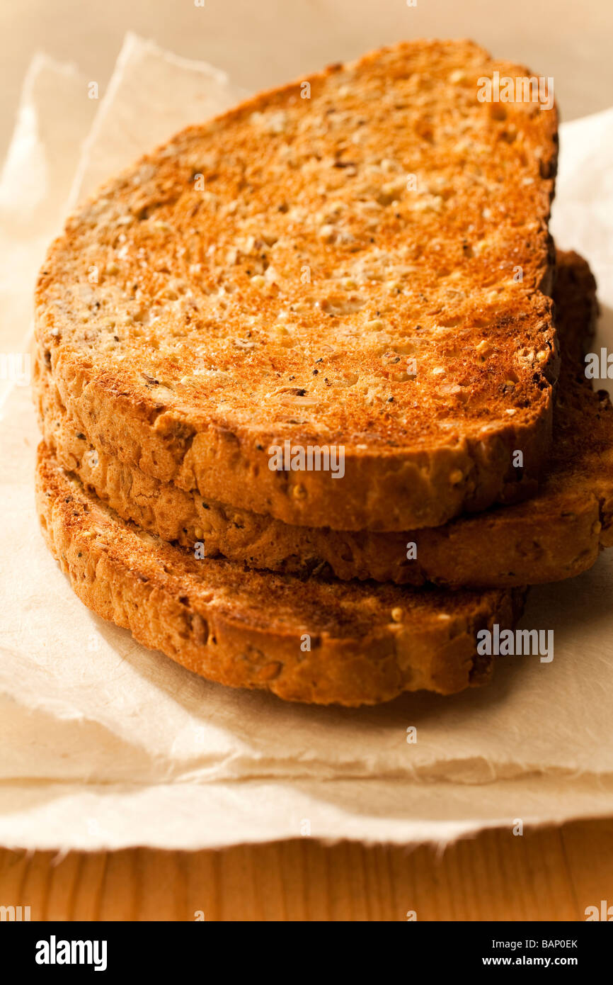 Wholemeal bread toasted Stock Photo