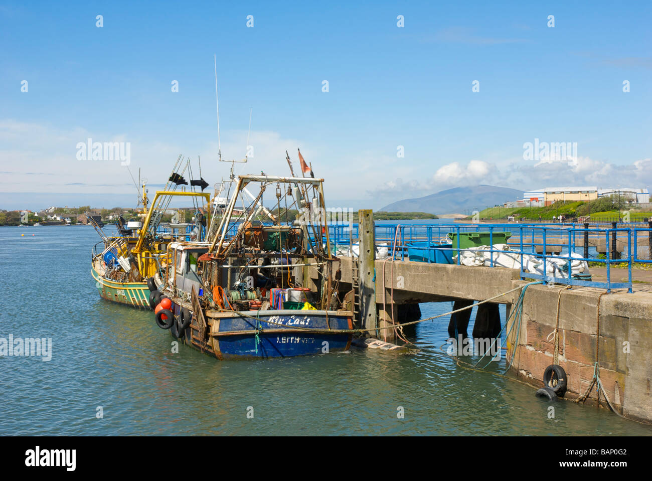Fishing boat moored in Walney Channel, BarrowinFurness, Cumbria