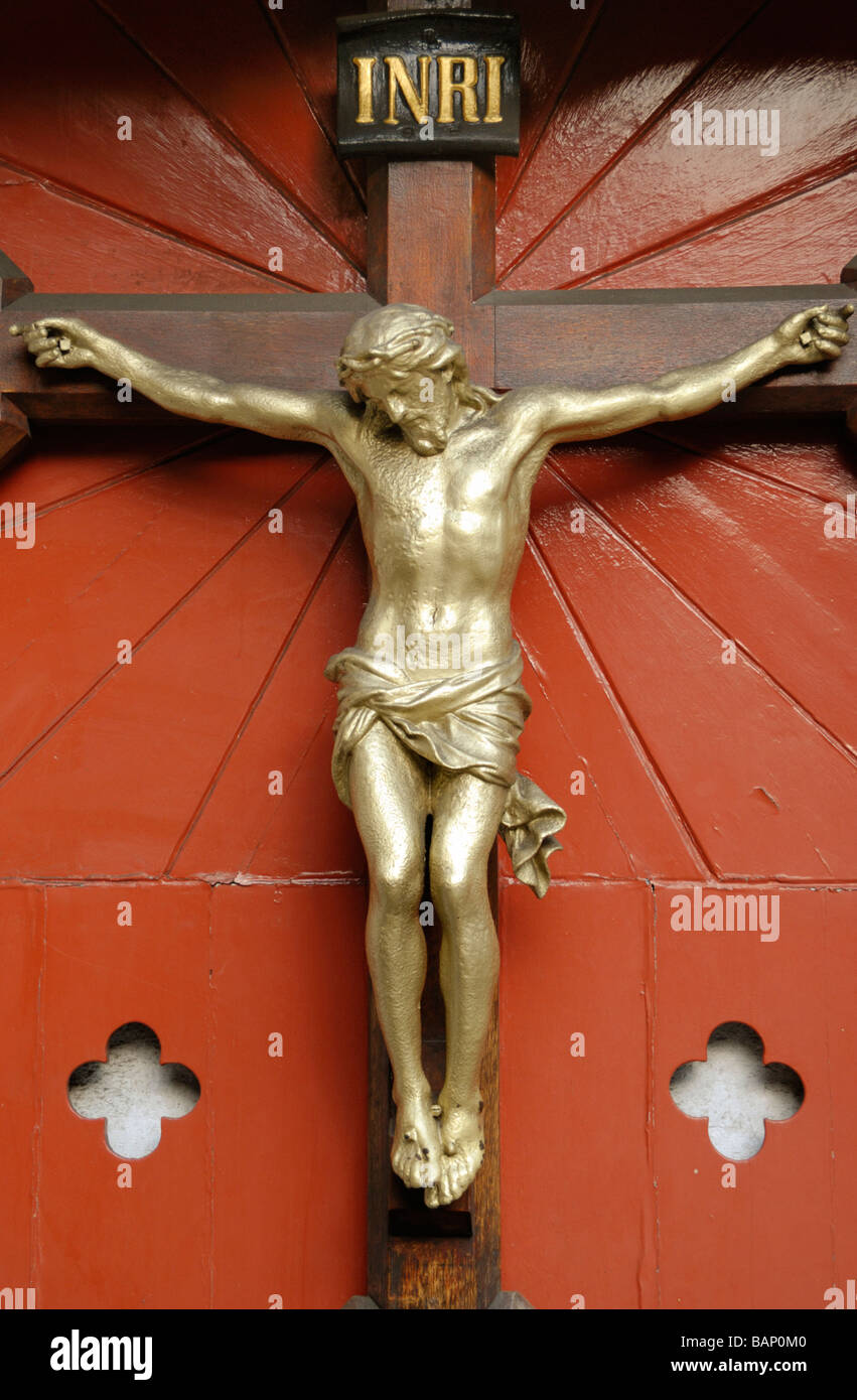 Close up of large crucifix Stock Photo