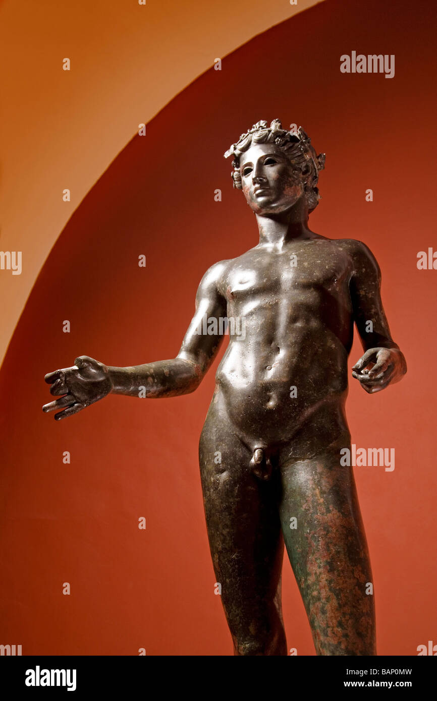 Roman Bronze Sculpture of El Efebo Municipal Museum Antequera Málaga Andalusia Spain Stock Photo