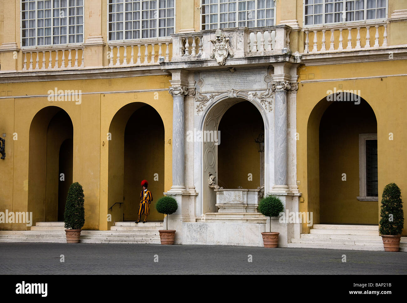 Entrance to the Pope's private apartments and office at the Vatican in