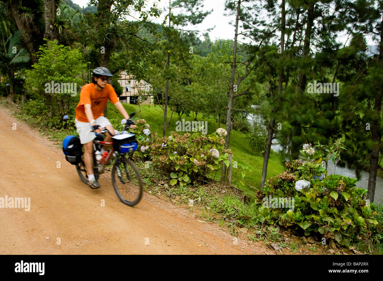 European Valley - Bike touring at Santa Catarina in Brazil Stock Photo