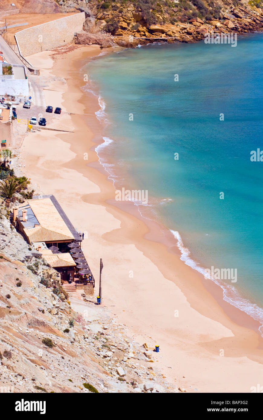 The beach at Burgau, Algarve, Portugal Stock Photo