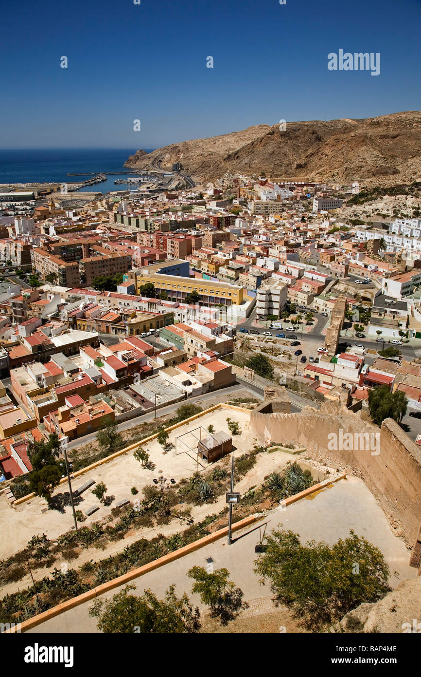 Panoramic View from Monumental Citadel and Castle Almeria Andalusia Spain Stock Photo