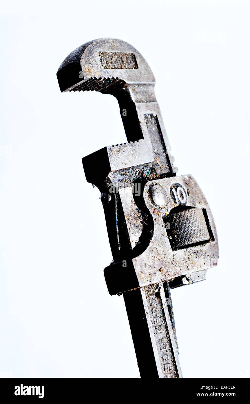 large adjustable wrench Stock Photo