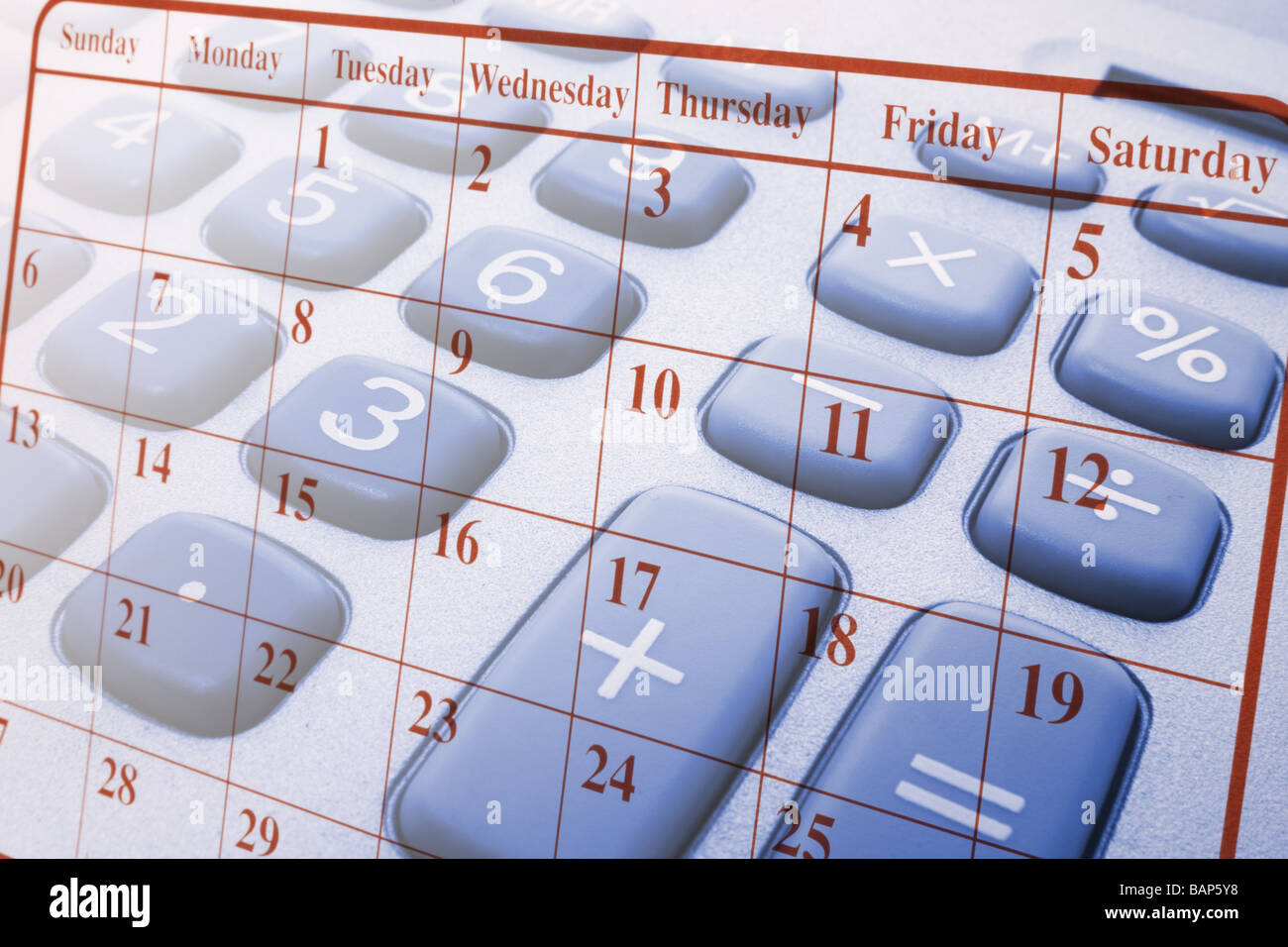 Calculator and Calendar Stock Photo - Alamy