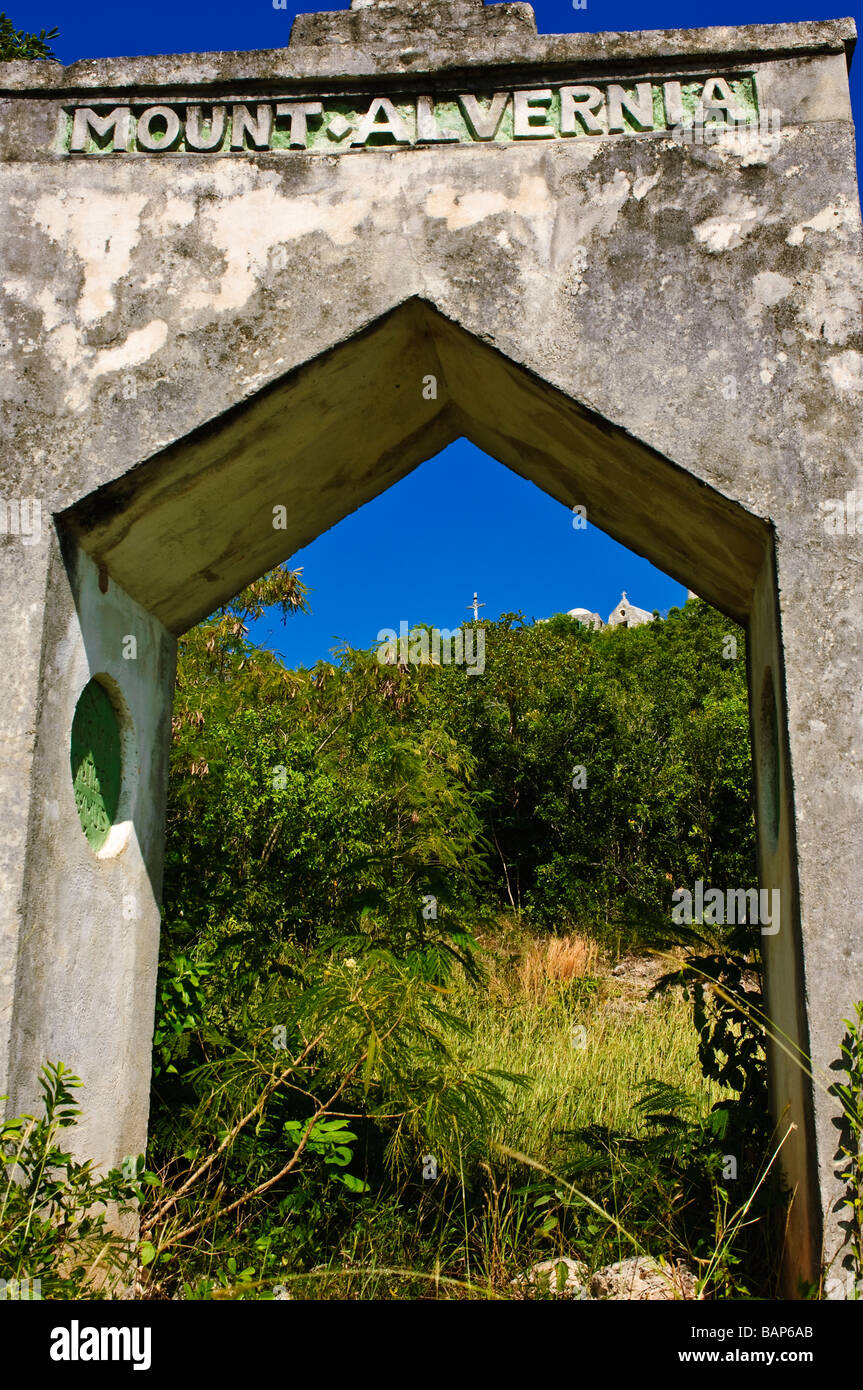 The   The The Hermitage on Mount Alvernia, Old Bight Settlement, Cat Island Bahamas Stock Photo