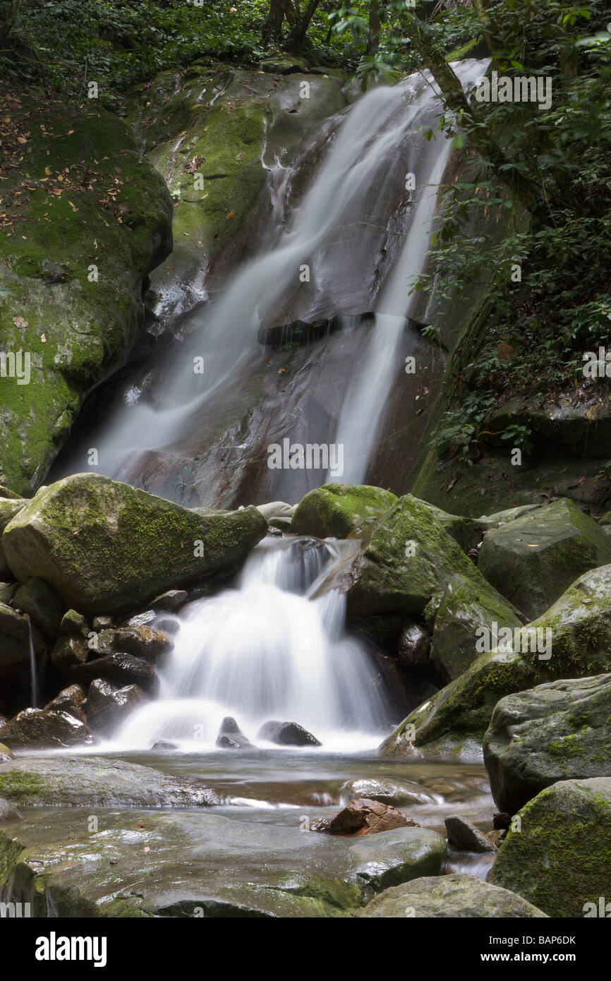 Waterfall at Poring Hot Springs Mt Kinabalu National Park Sabah Borneo Stock Photo