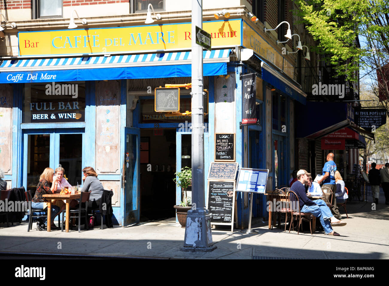 Outdoor cafe Macdougal Street Greenwich Village New York City Stock Photo