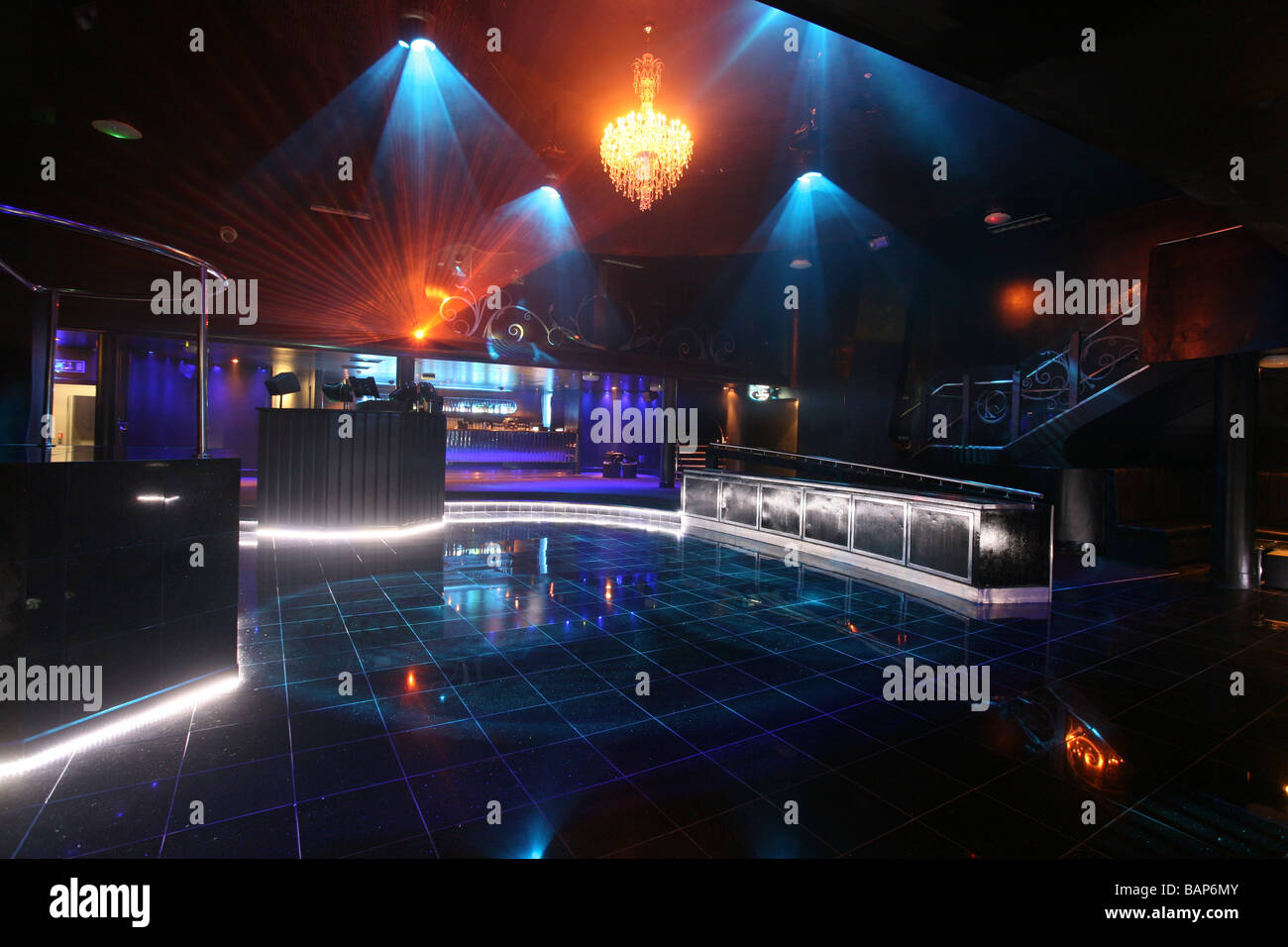 colourful interior of empty nightclub Stock Photo - Alamy