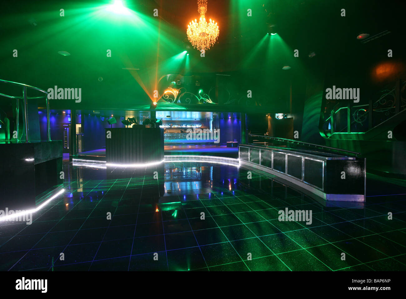 colourful interior of empty nightclub Stock Photo - Alamy