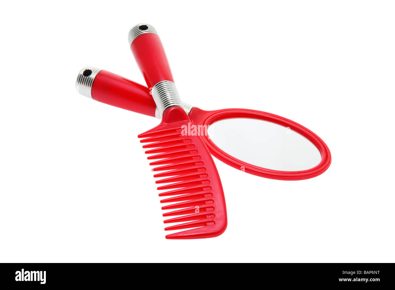 Hand Mirror and Comb Stock Photo