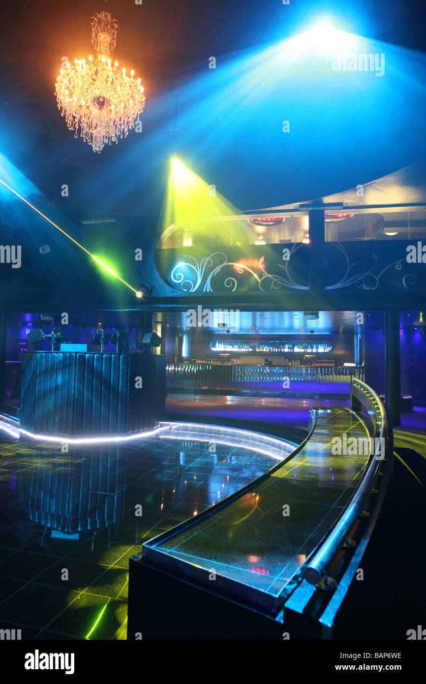 colourful interior of empty nightclub Stock Photo - Alamy