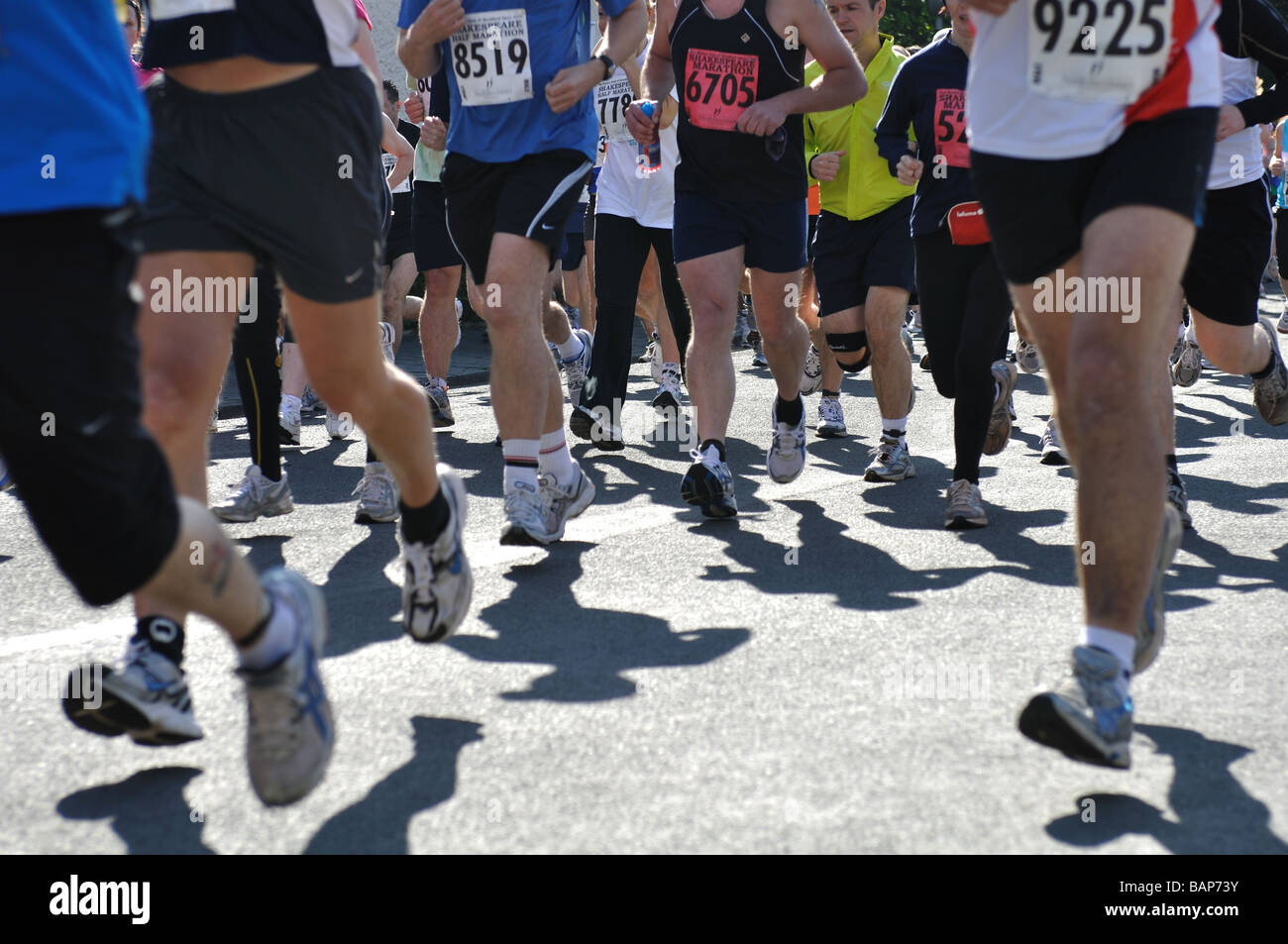 Runners in 2009 Shakespeare Marathon and Half Marathon, UK Stock Photo