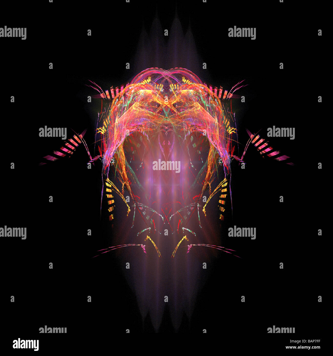 A bug like fractal isolated on a black background Stock Photo - Alamy