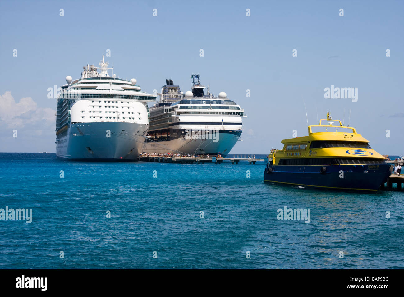 Cozumel Mexico Cruise Ships in Port Stock Photo