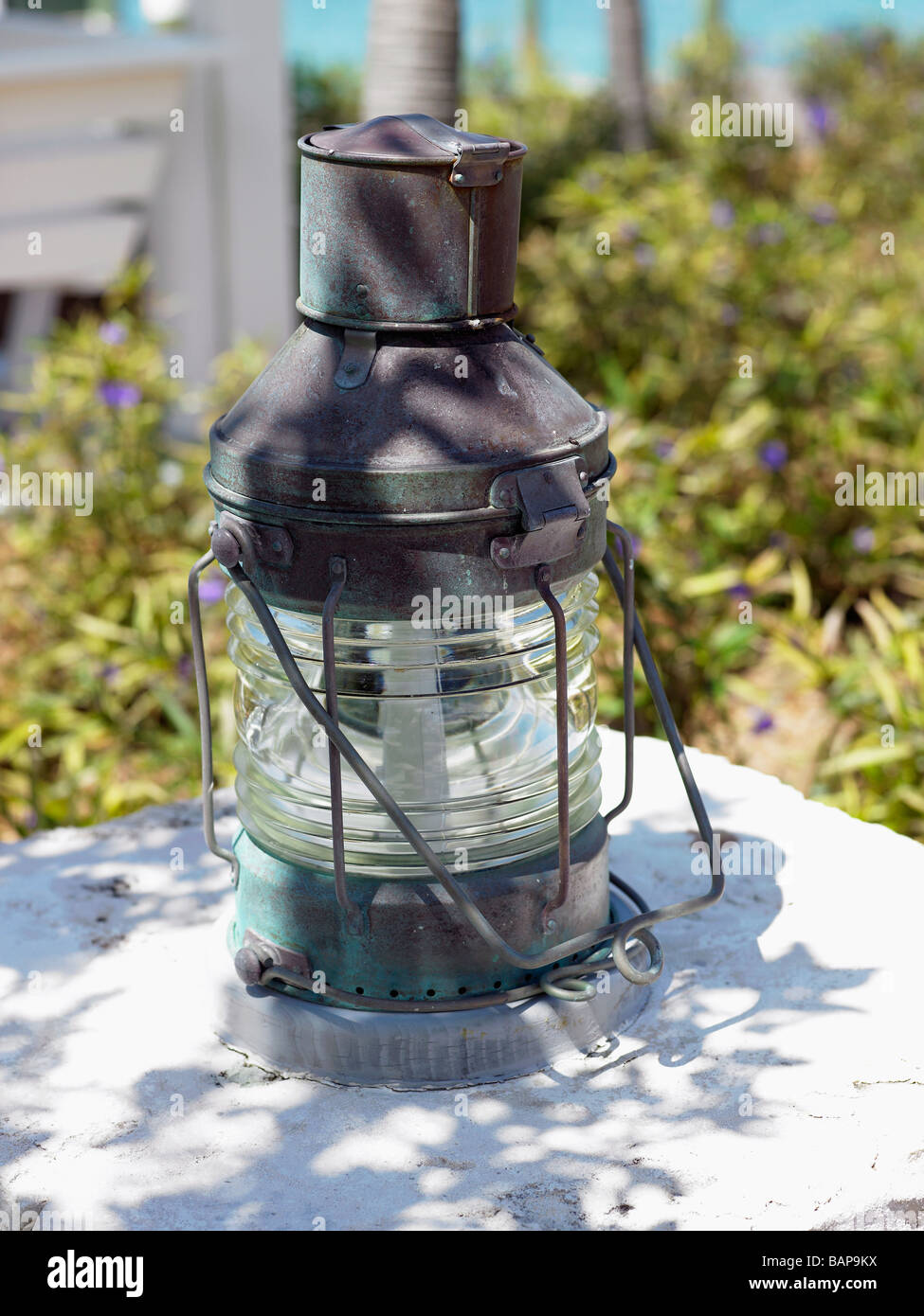 Nautical lamp Hope Twon Bahamas The Abacos are a string of Bahamian islands located approximately 175 miles east of Palm Beach Stock Photo