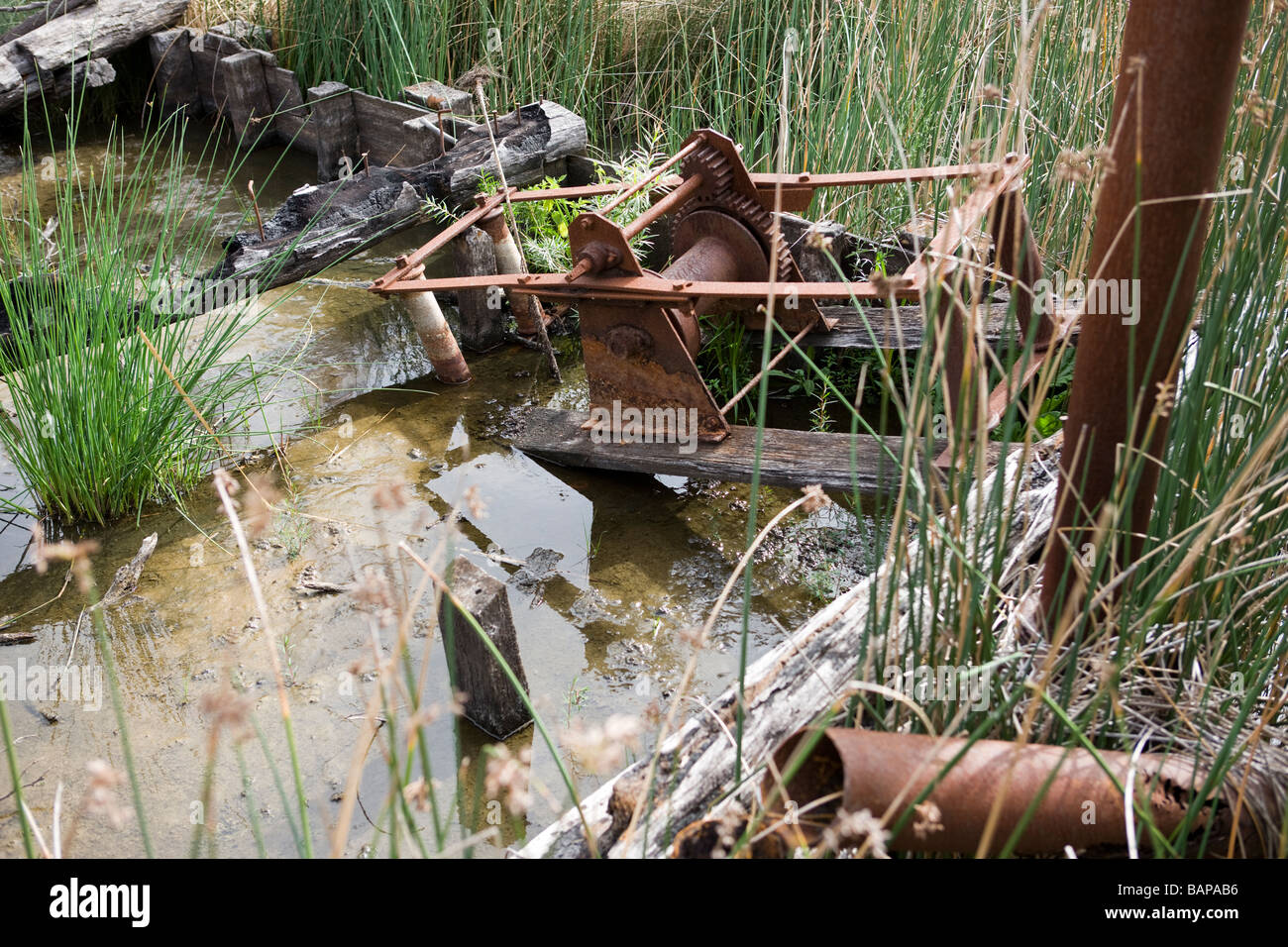 Forgotten machines in a National park Stock Photo