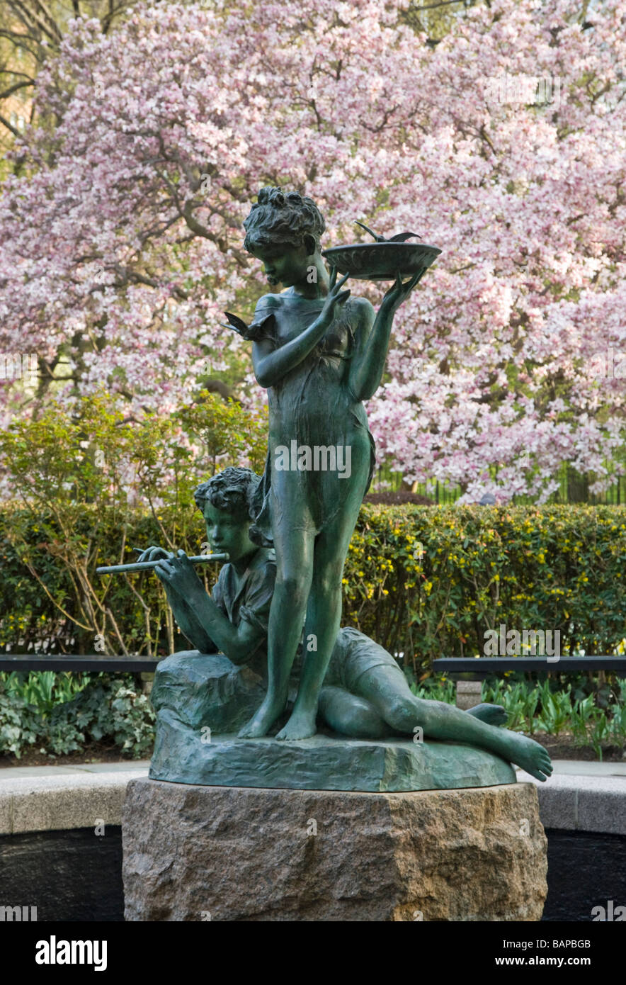 Secret Garden sculpture at the Conservatory Garden in New York City Stock Photo