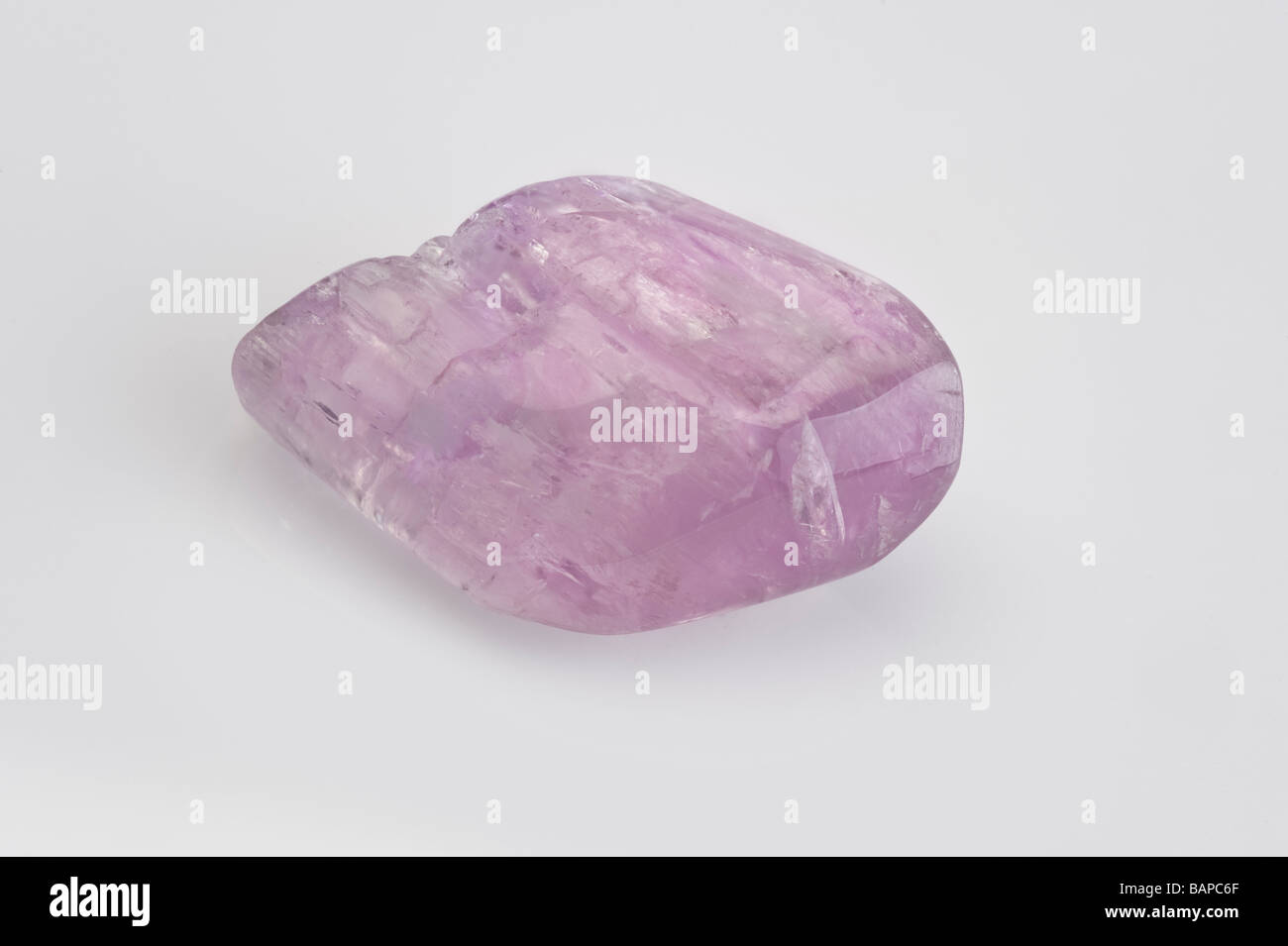 Kunzite crystal 'Pink Spodumene' on white background Stock Photo - Alamy
