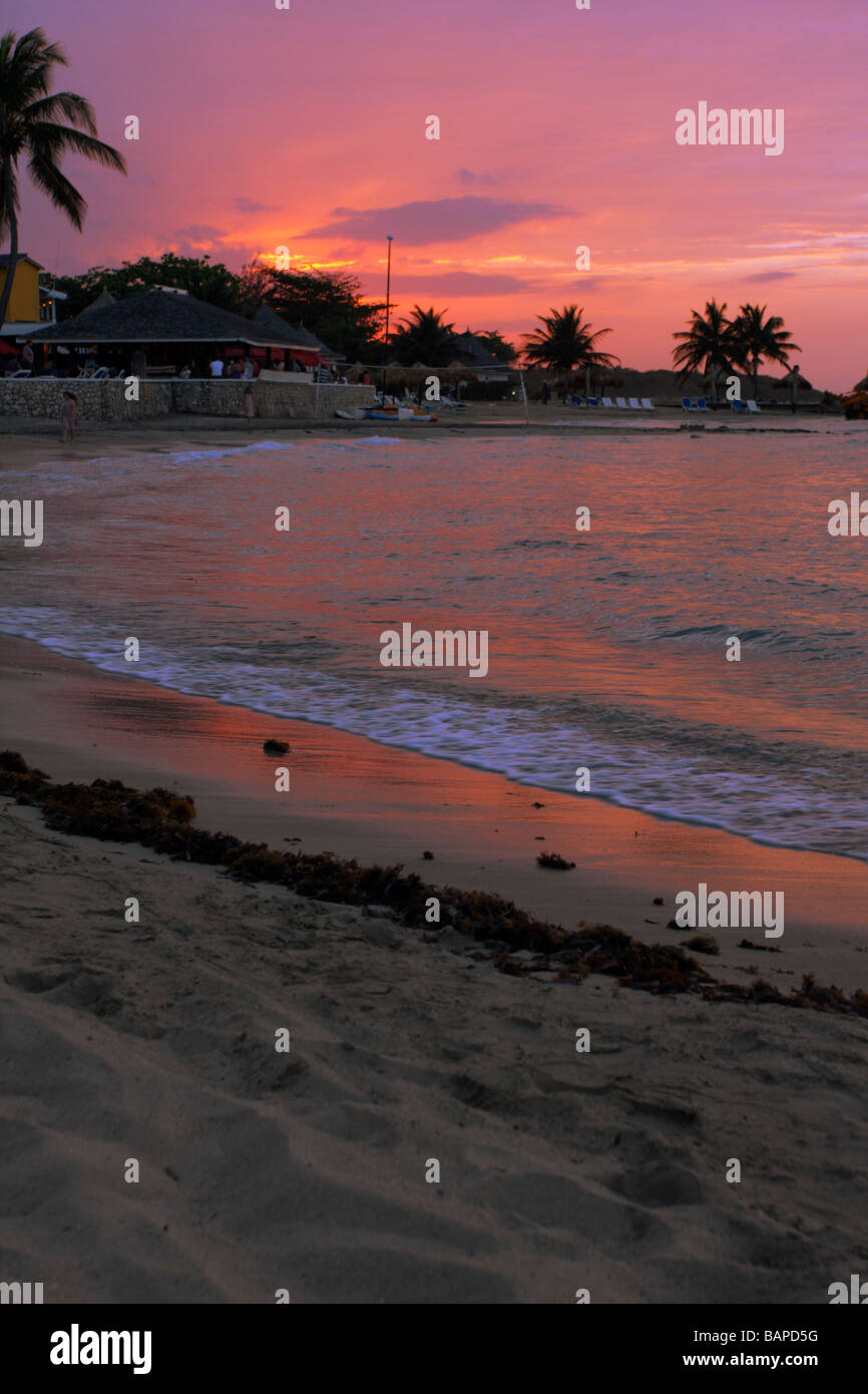 Romantic beach in evening Jamaica Stock Photo
