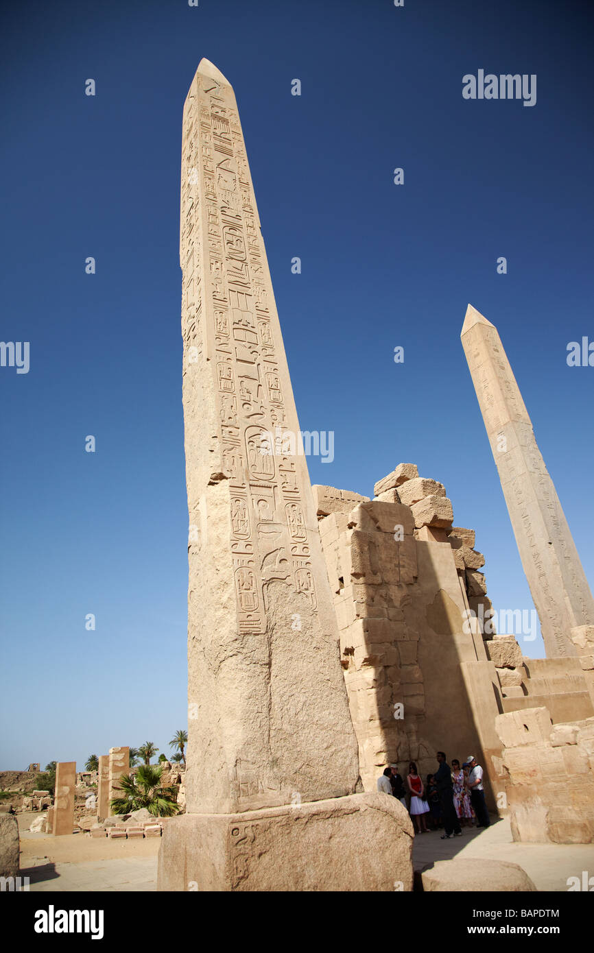 Obelisk in Karnak Temple of the God Amon, Luxor, Egypt Stock Photo