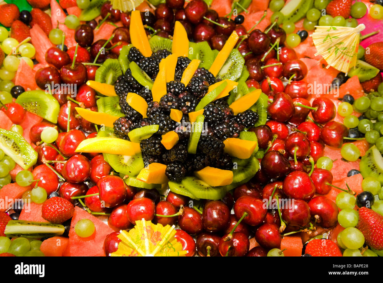 Fresh fruit arrangement Stock Photo Alamy